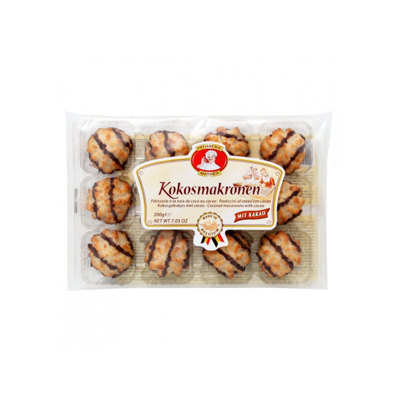 KOKOSKY polomáčané, zdobené kakaovou polevou 200g