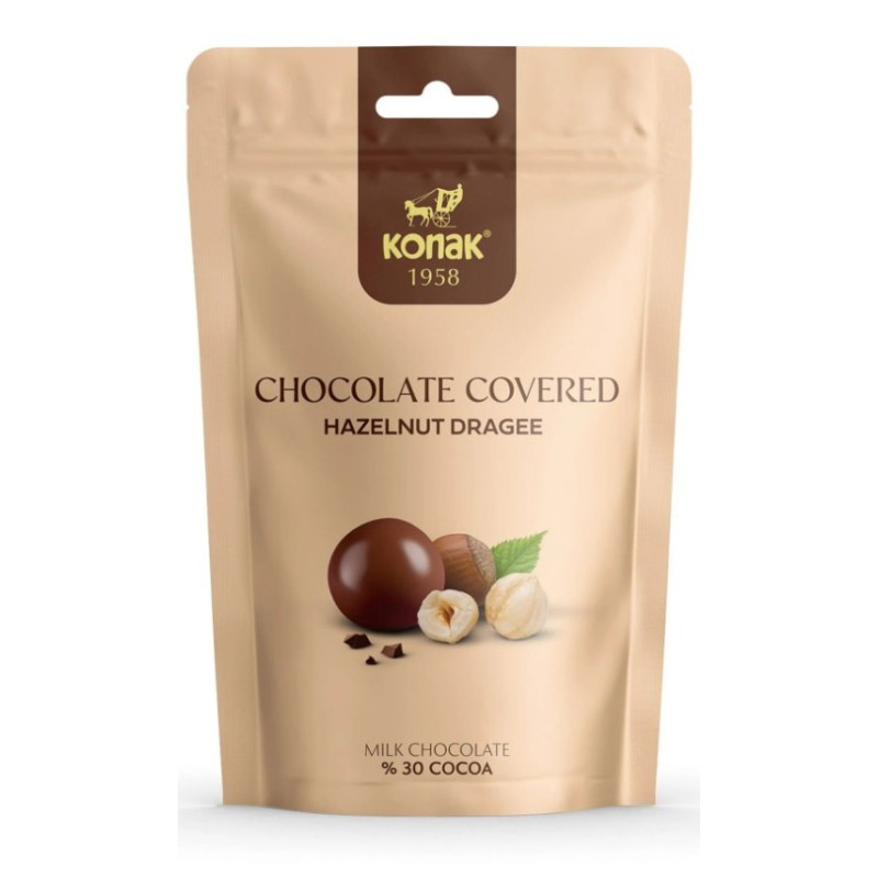 Konak CHOCOLATE COVERED lieskovo-orieškové dražé 85g