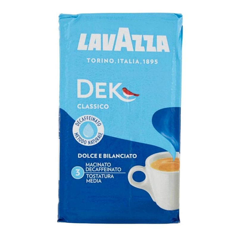 Lavazza Dek bez kofeinu, mletá káva 250g