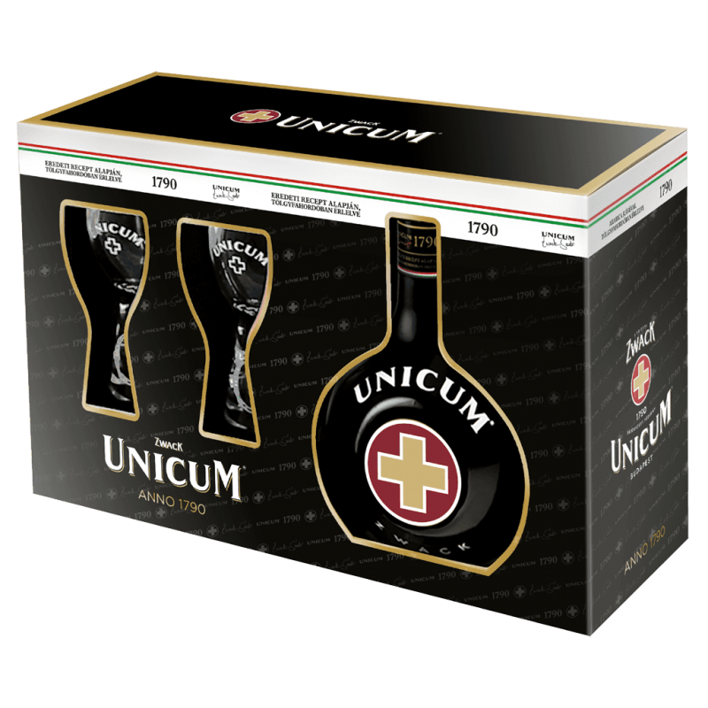 Unicum 40% 0,7 l (darčekové balenie 2 poháriky)