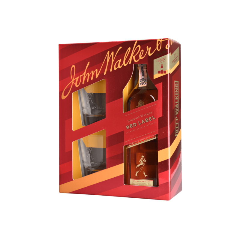 Johnnie Walker Red Label 40% 0,7 l (darčekové balenie 2 poháre)