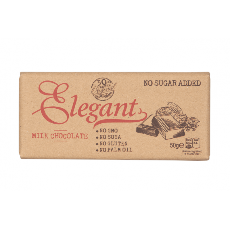 ELEGANT Mliečna čokoláda bez cukru 50g
